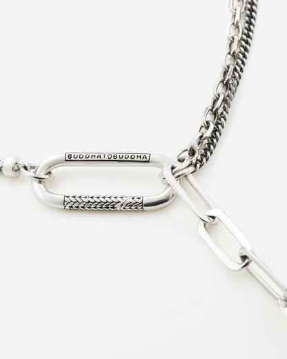 BUDDHA TO BUDDHA GEORGE MULTI CHAIN Y KETTING ZILVER 50 CM