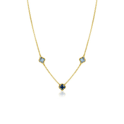 ZINZI VERGULD COLLIER KLAVERS BLAUW ZIC2662B