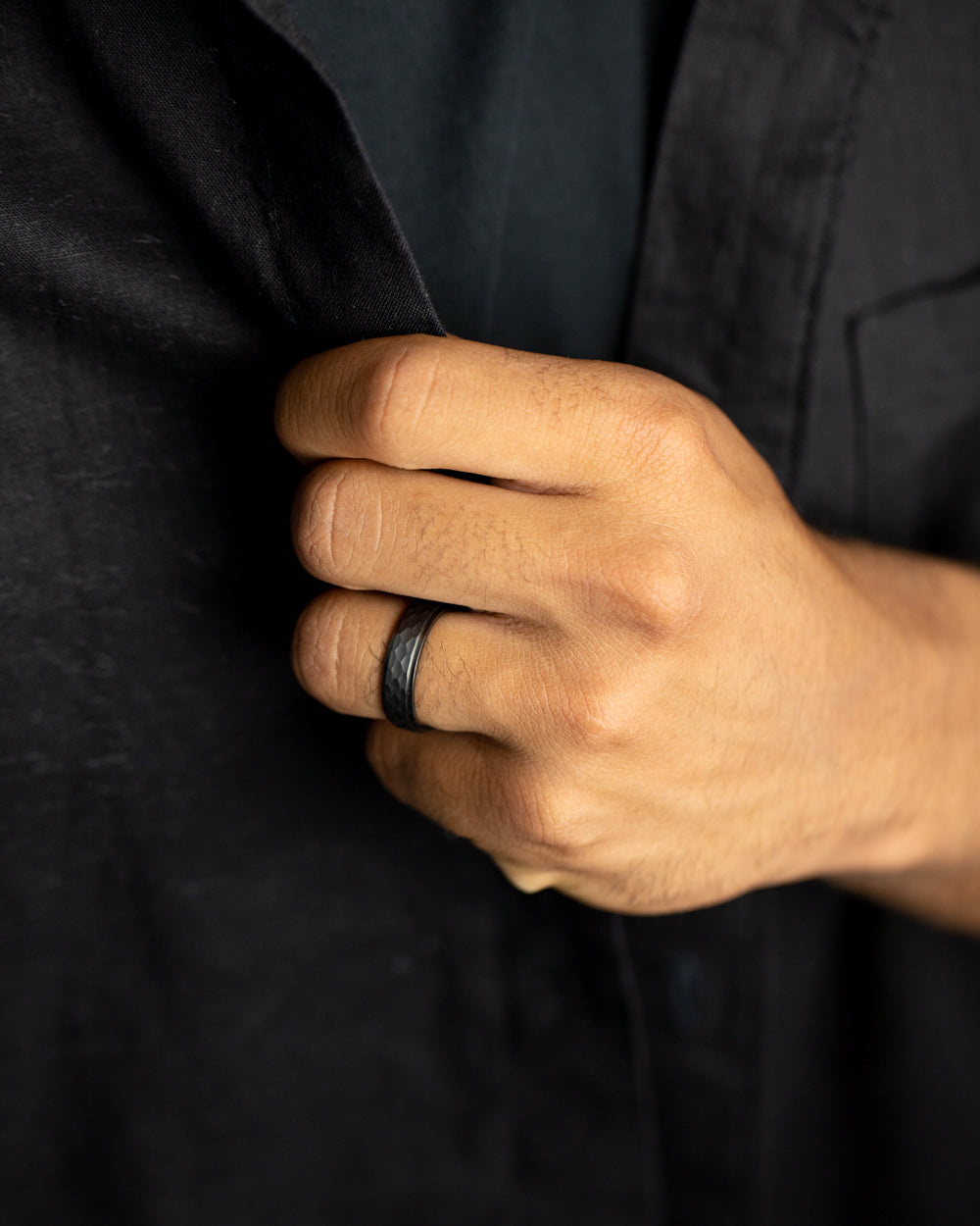 GEMINI Duplus 6mm Titanium ring with black on black finish