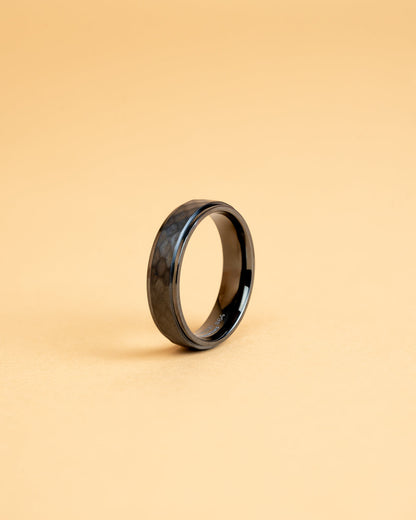 GEMINI Duplus 6mm Titanium ring with black on black finish