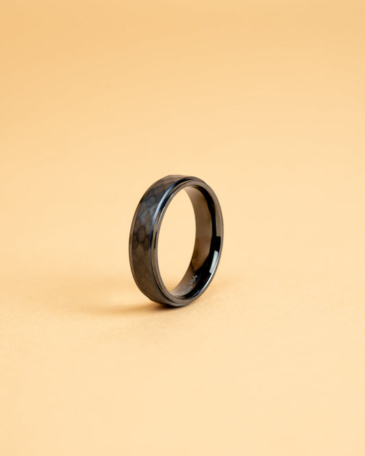 GEMINI Duplus 6mm Titanium ring with black on black finish