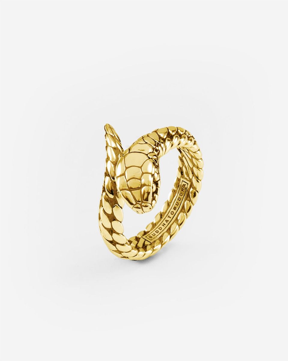 BUDDHA TO BUDDHA RING BEN XS SLANG ZILVER VERGULD