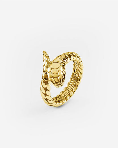 BUDDHA TO BUDDHA RING BEN XS SLANG ZILVER VERGULD