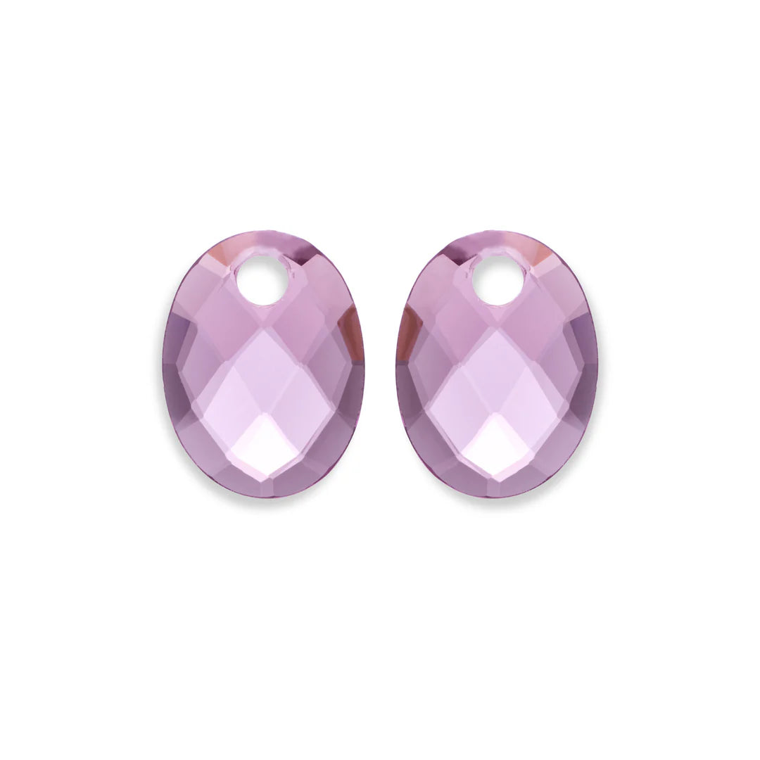 SPARKLING Earstones Medium Oval Purple Pink Quartz