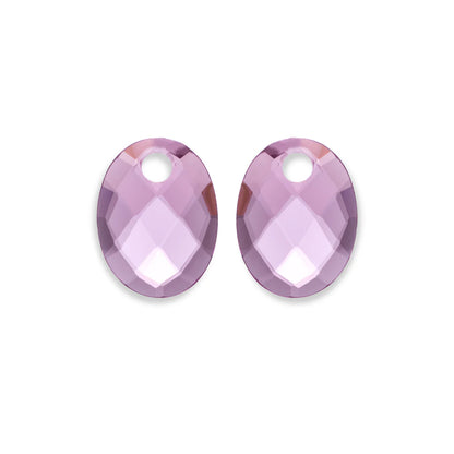 SPARKLING Earstones Medium Oval Purple Pink Quartz