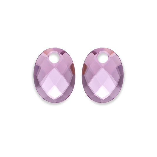 SPARKLING Earstones Medium Oval Purple Pink Quartz