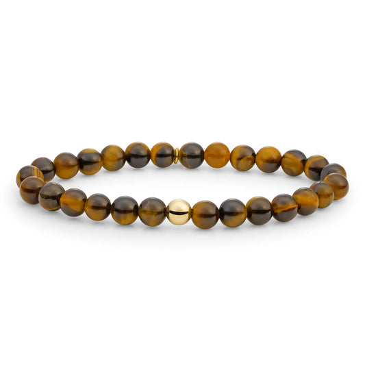 SPARKLING Bracelet Tiger Eye Saturn Large Gold 6MM