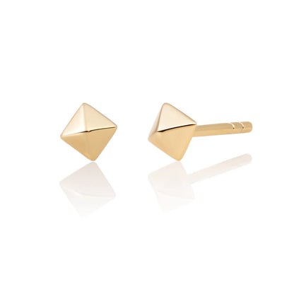 SPARKLING Earrings Edge Pyramid Studs Gold