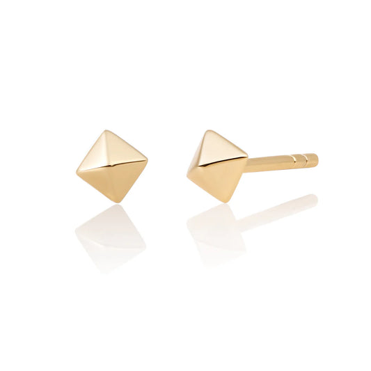 SPARKLING Earrings Edge Pyramid Studs Gold