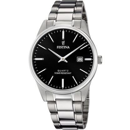 FESTINA HEREN ZWART CLASSICS STALEN HORLOGE BAND F20511/4