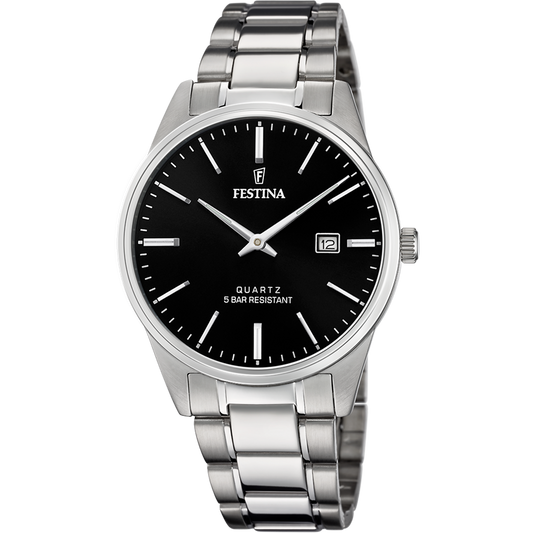 FESTINA HEREN ZWART CLASSICS STALEN HORLOGE BAND F20511/4