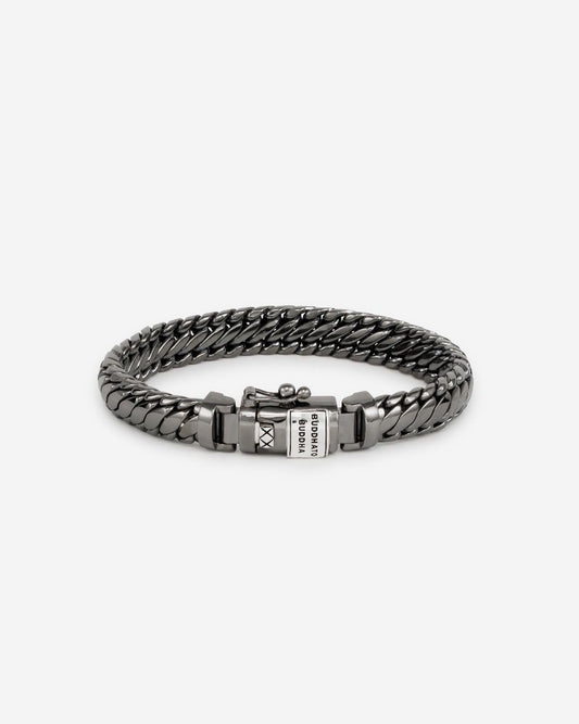 BUDDHA TO BUDDHA BEN XS BLACK RHODIUM SHINE ARMBAND ZILVER