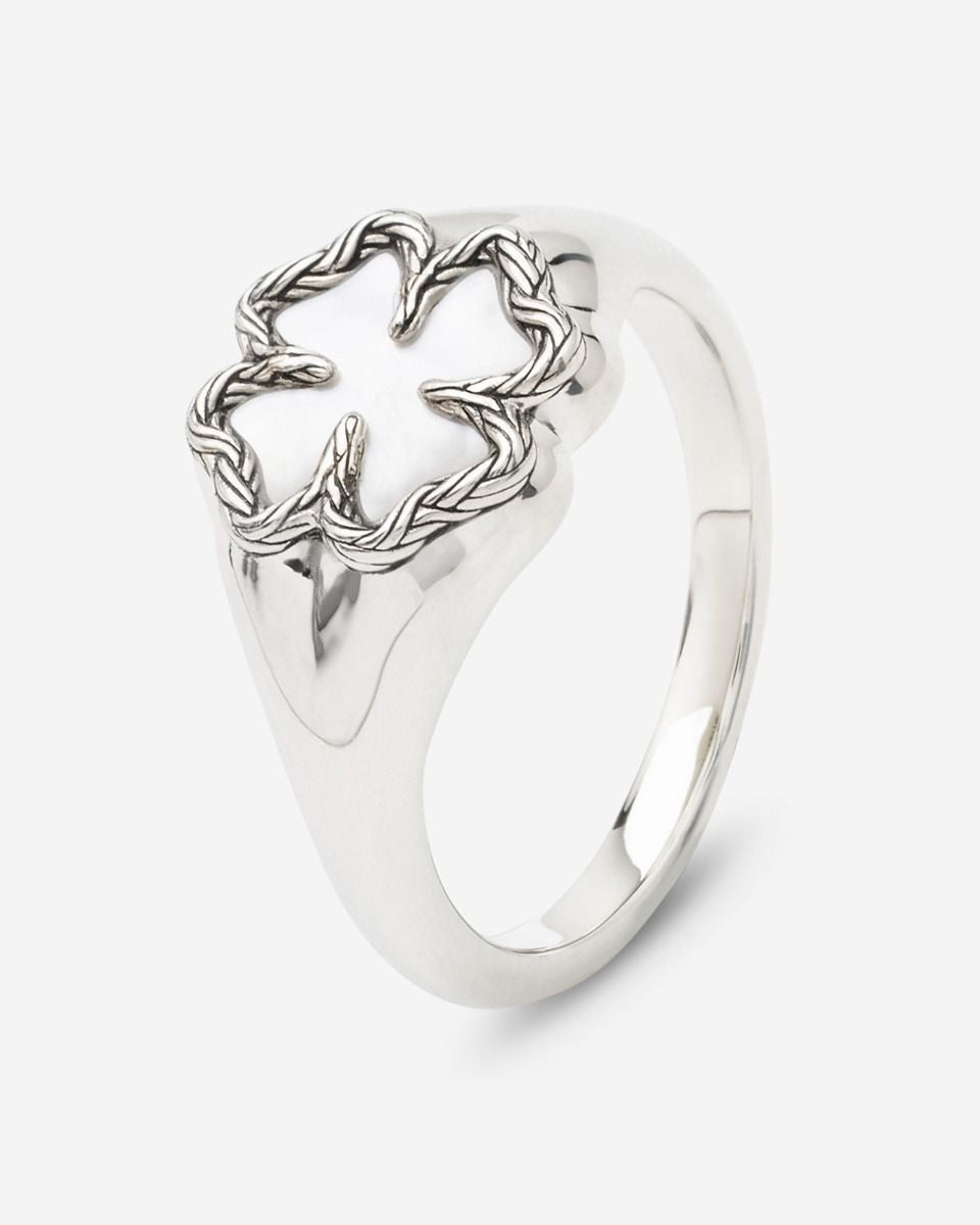 BUDDHA TO BUDDHA KATJA KLAVER ZEGELRING MOTHER OF PEARL ZILVER