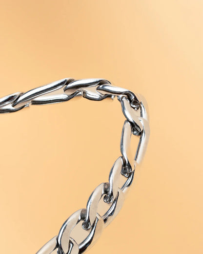 GEMENI FLORTIS FIGARO ARMBAND 5MM MET ZILVEREN AFWERKING