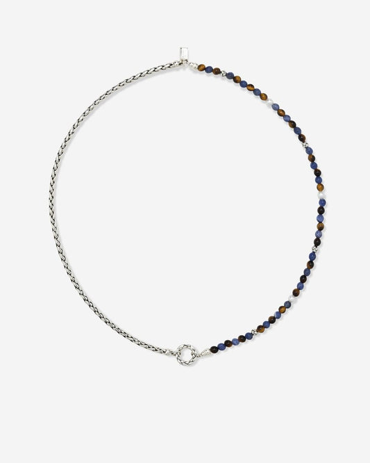 BUDDHA TO BUDDHA SPIRIT BEAD STACKING KETTING TIGER EYE SODALITE ZILVER 45 CM