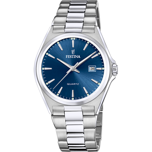 FESTINA HEREN BLAUW STAAL HORLOGE ARMBAND F20552/3