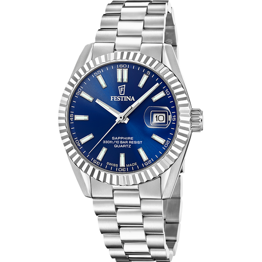 FESTINA HEREN HORLOGE SWISS MADE BLAUW CLASSIC F20084/B
