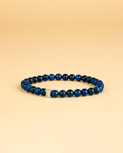 Bracelet with 6mm Blue Tiger Eye stone