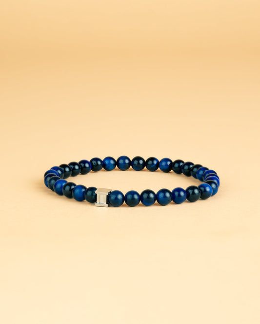 Bracelet with 6mm Blue Tiger Eye stone