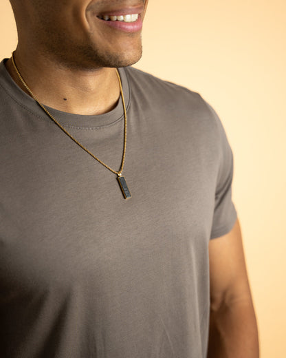 GEMINI Galli Necklace Gold Forged Carbon Finish