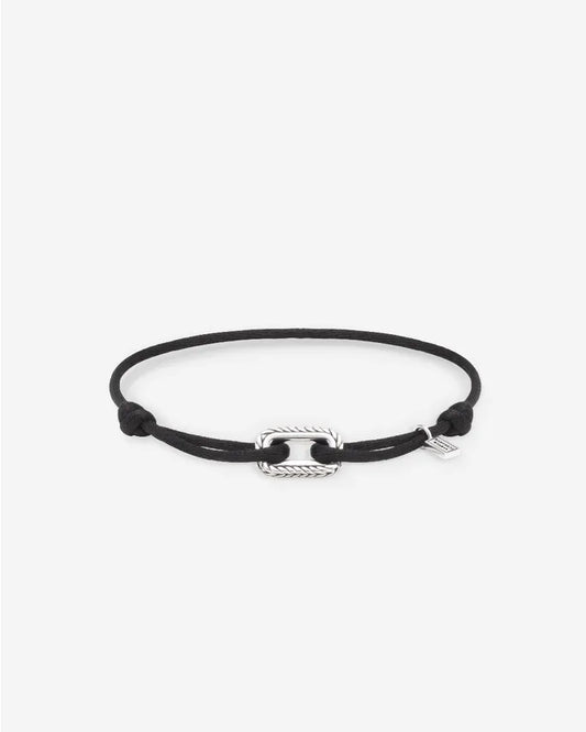 BUDDHA TO BUDDHA BARBARA CORD ARMBAND ZILVER/BLACK