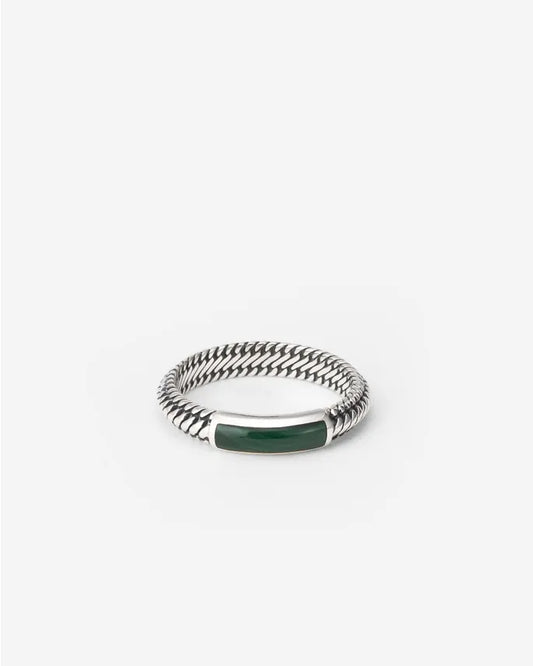 BUDDHA TO BUDDHA BEN MINI GEMSTONE RING SILVER MALACHITE