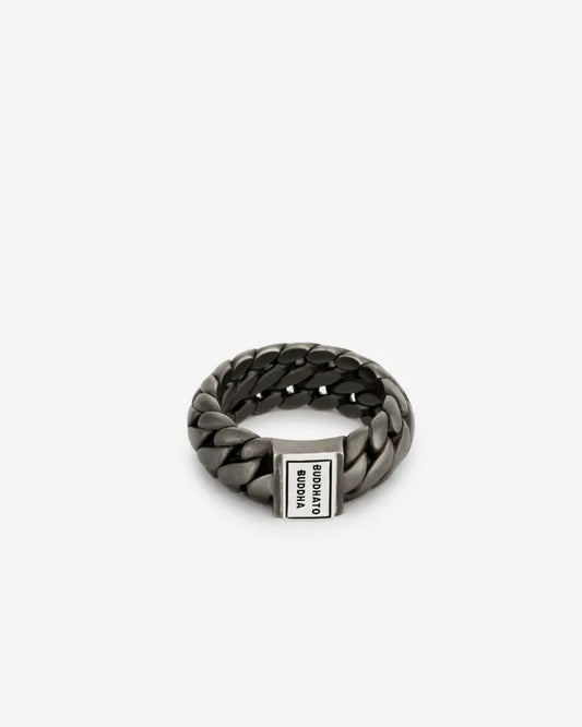 BUDDHA TO BUDDHA BEN SMALL RING BLACK RHODIUM SILVER