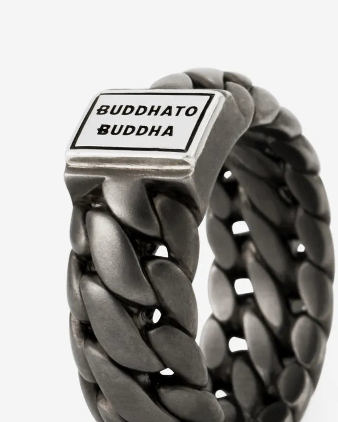 BUDDHA TO BUDDHA BEN SMALL RING BLACK RHODIUM SILVER