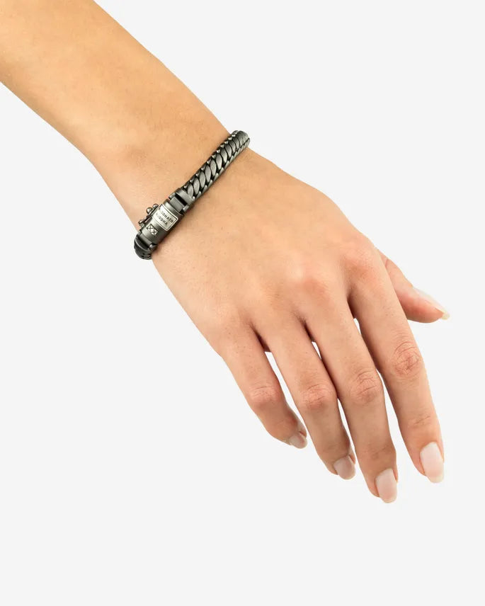 BUDDHA TO BUDDHA BEN XS BLACK RHODIUM ARMBAND ZILVER