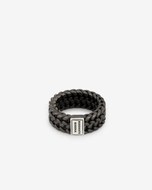 BUDDHA TO BUDDHA JULIUS RING BLACK RHODIUM SILVER