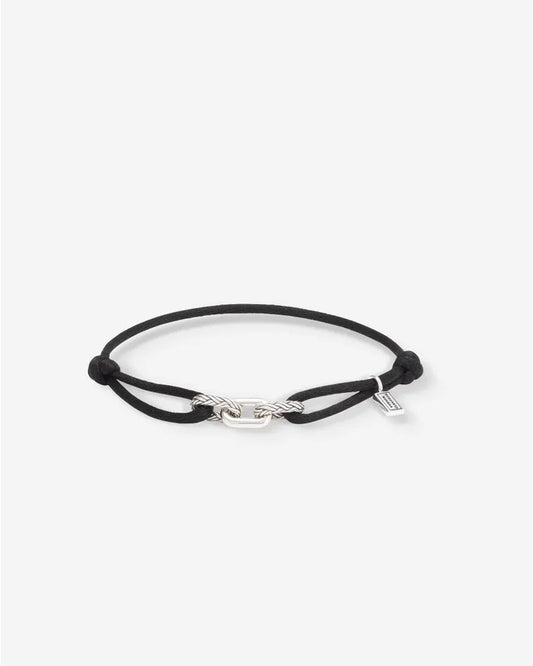 BUDDHA TO BUDDHA KATJA CORD ARMBAND ZILVER/BLACK