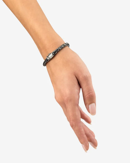 BUDDHA TO BUDDHA KATJA XS BLACK RHODIUM SHINE ARMBAND ZILVER