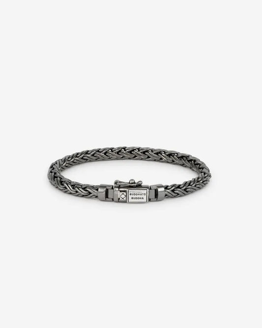 BUDDHA TO BUDDHA KATJA XS BLACK RHODIUM SHINE ARMBAND ZILVER