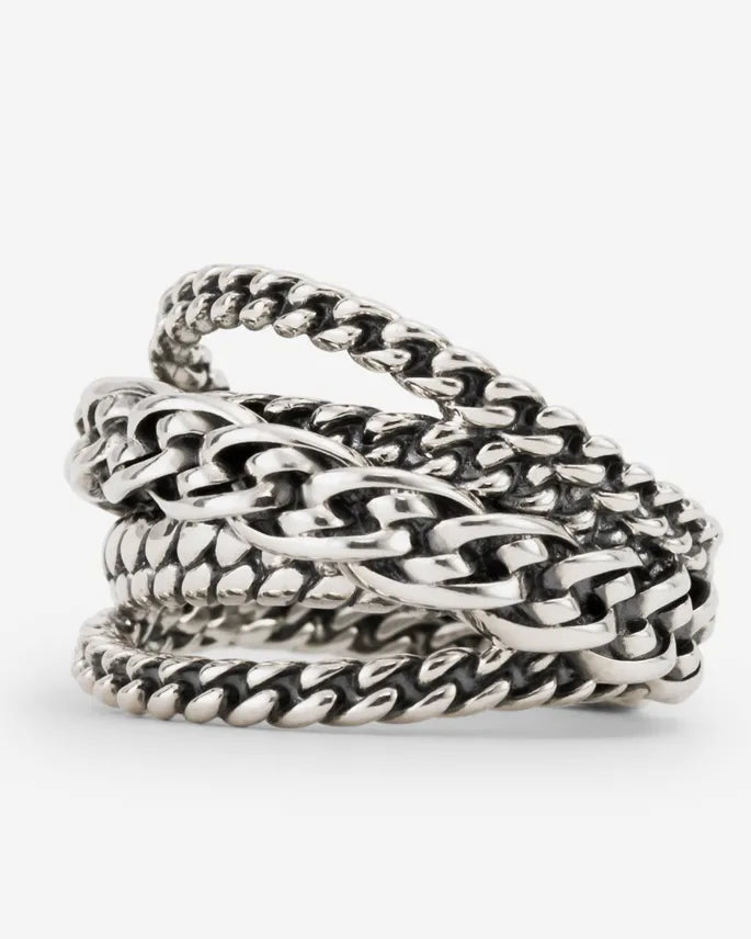 BUDDHA TO BUDDHA MULTI CHAIN RING ZILVER