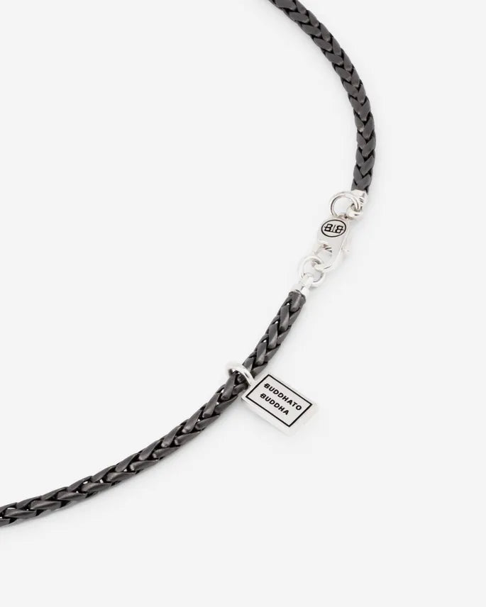 BUDDHA TO BUDDHA XS NECKLACE BLACK RODIUM ZILVER 60 CM