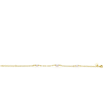 ZINZI ARMBAND GOLD PLATED MET ZOETWATER PARELS