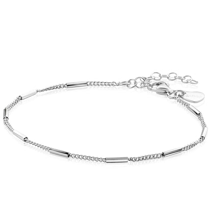 ZINZI ARMBAND ZILVER GOURMET MET STAAFJES