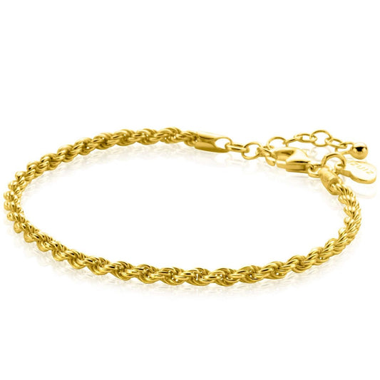 ZINZI ARMBAND KOORD GOLD PLATED3MM