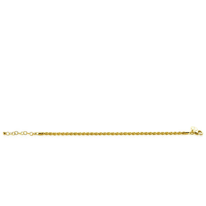 ZINZI ARMBAND KOORD GOLD PLATED3MM