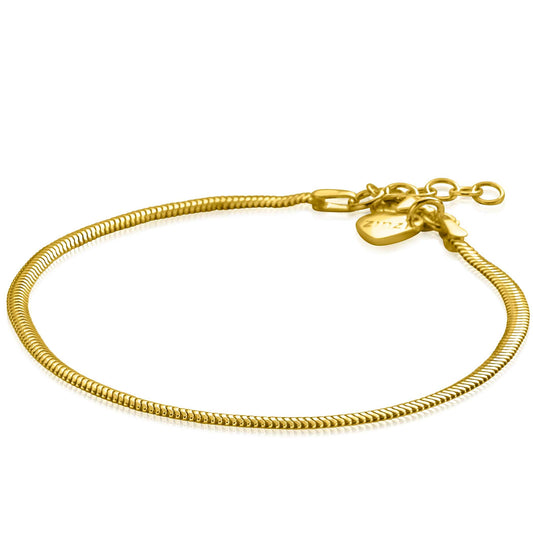 ZINZI ARMBAND GOLD PLATED PLATTE SLANG 2.5MM