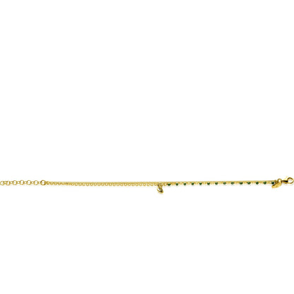 ZINZI ARMBAND GOLD PLATED GROENE BOLLETJES