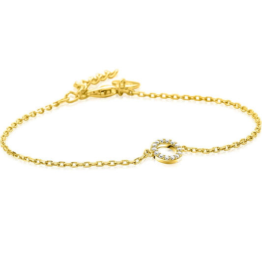 ZINZI ARMBAND GOLD PLATED OPEN RONDJE ZIRCONIA ZIA2550Y