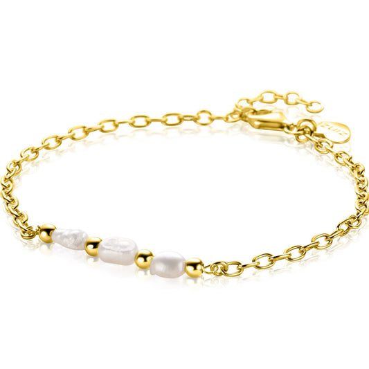 ZINZI ARMBAND GOLD PLATED ZOETWATER PAREL