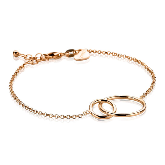 ZINZI ARMBAND ROSE GOLD TWEE RONDE SCHAKELS