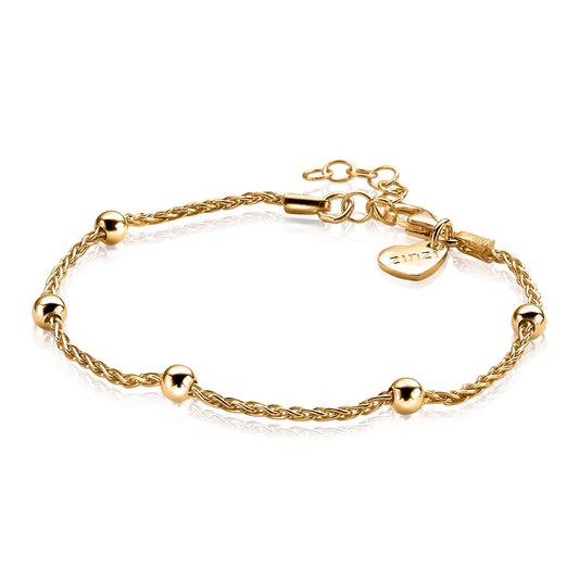 ZINZI ARMBAND GOLD PLATED POPCORN BOLLETJES VERGULD