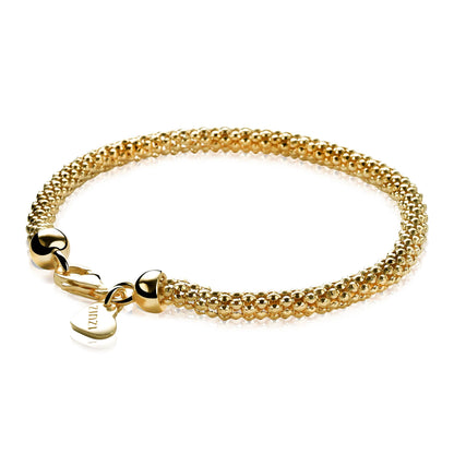 ZINZI ARMBAND GOLD PLATED POPCORN ROND 4.5MM