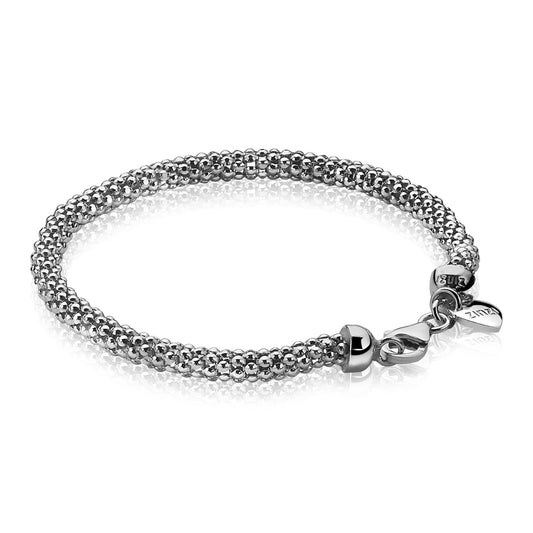 ZINZI ARMBAND ZILVER POPCORN ROND 4.5MM