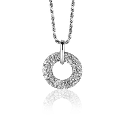 ZINZI HANGER DONUT PAVE GEZET ZIRCONIA 16MM