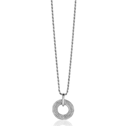 ZINZI HANGER DONUT PAVE GEZET ZIRCONIA 16MM