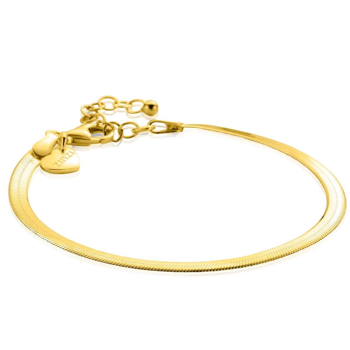 ZINZI ARMBAND GOLD PLATED PLAT SLANG POLI 3.5MM